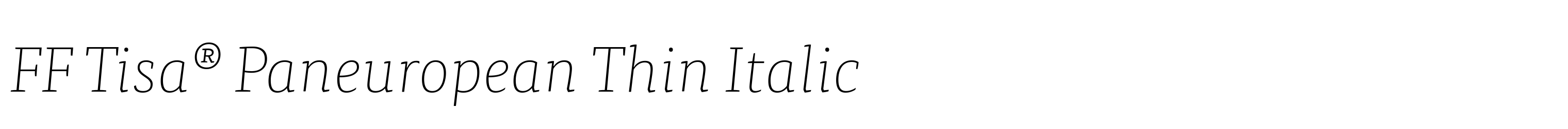 FF Tisa® Paneuropean Thin Italic